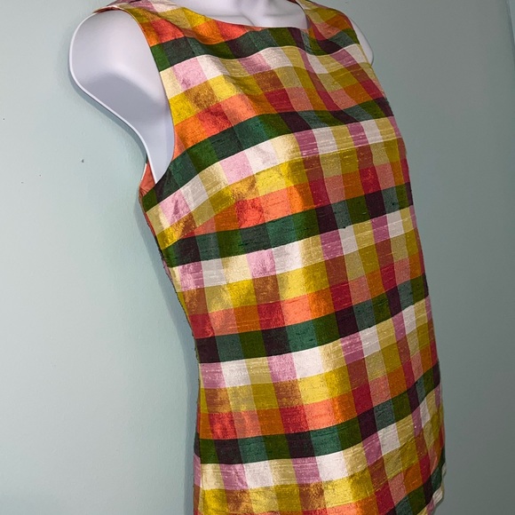 Talbots Blouse Sleeveless  Multi Color Stripes Hidden Side Zipper Size 6 - Picture 4 of 11